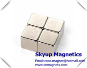 Cube permanent Neodymium Strong Magnets used in Electronics and small motors ,with ISO/TS certification