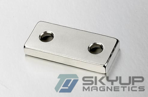 Hot Sale Block supper strong permanent Rare earth NdFeB Magnets with counter sunk hole for door catch ,seperators