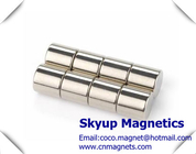 Cylinder  rare earth NdFeB Magnets used in Electronics and small motors ,with ISO/TS certification
